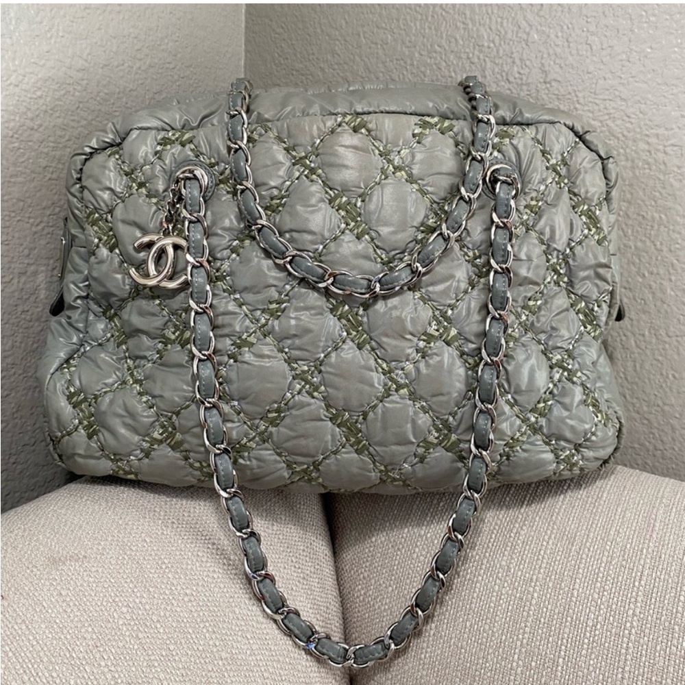 Authentic Chanel Bag Grey and Silver
